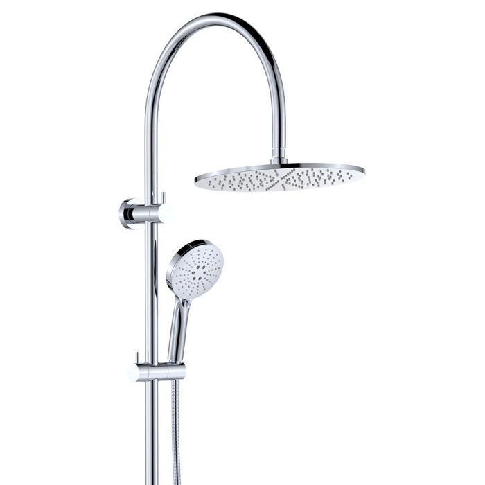 fienza Empire Slim Curved Twin Shower Chrome