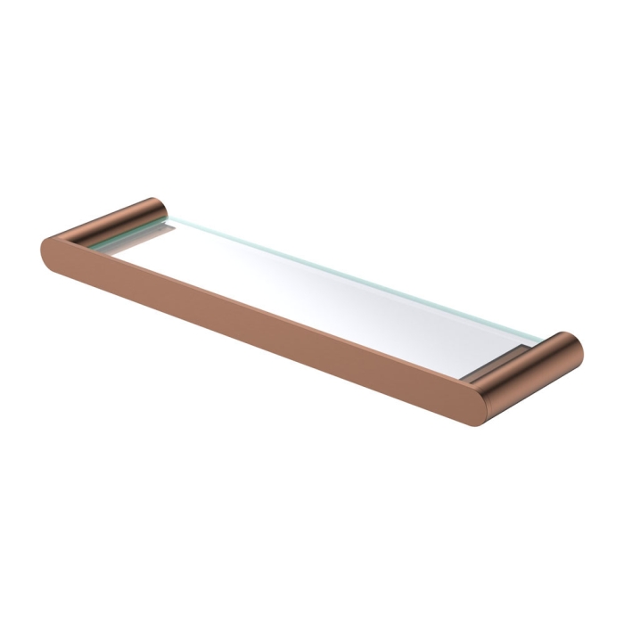 fienza Empire Slim Glass Shelf Brushed Copper