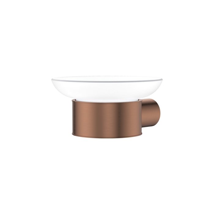 fienza Empire Slim Glass Soap Dish Brushed Copper