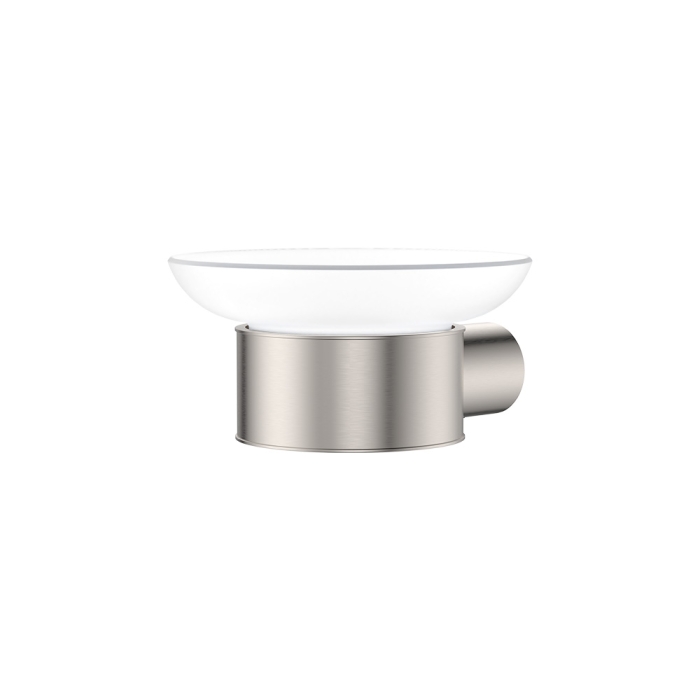 fienza Empire Slim Glass Soap Dish Brushed Nickel