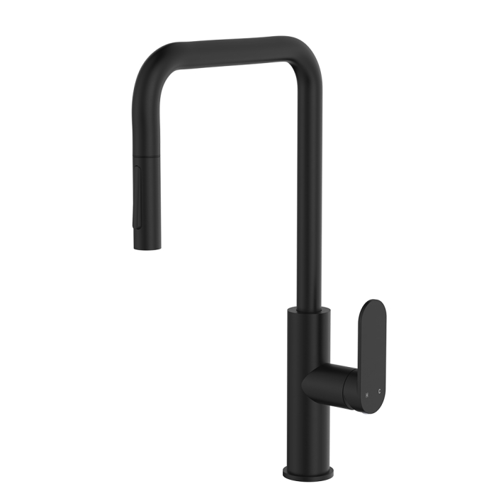 fienza Empire Slim Pull-Out Sink Mixer Matte Black