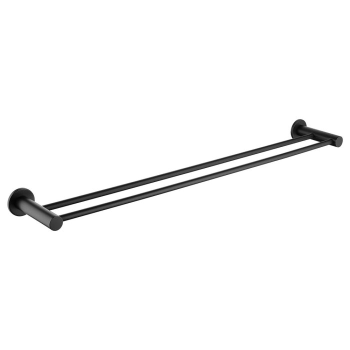 fienza Hustle Double Towel Rail Matte Black