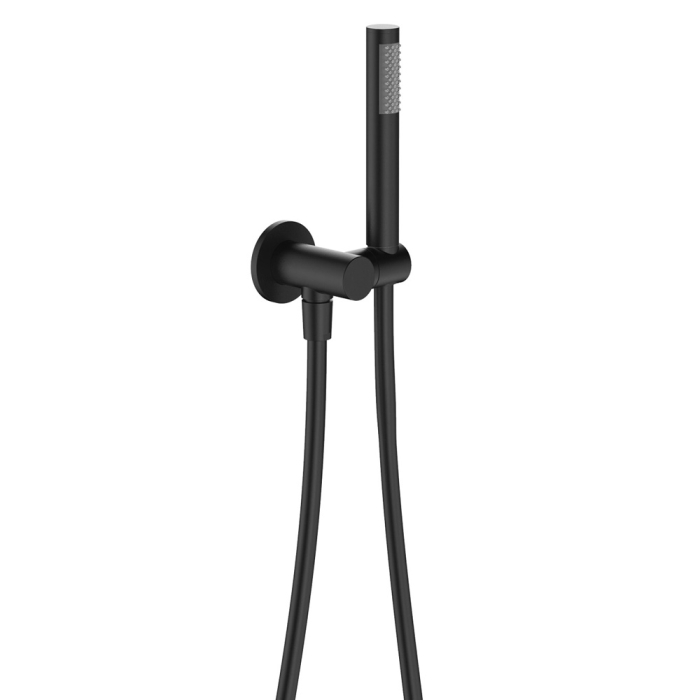 fienza Hustle Hand Shower Round Plate Matte Black
