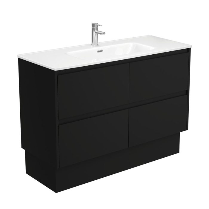 Fienza Joli Amato 1200 Satin Black Vanity On Kick