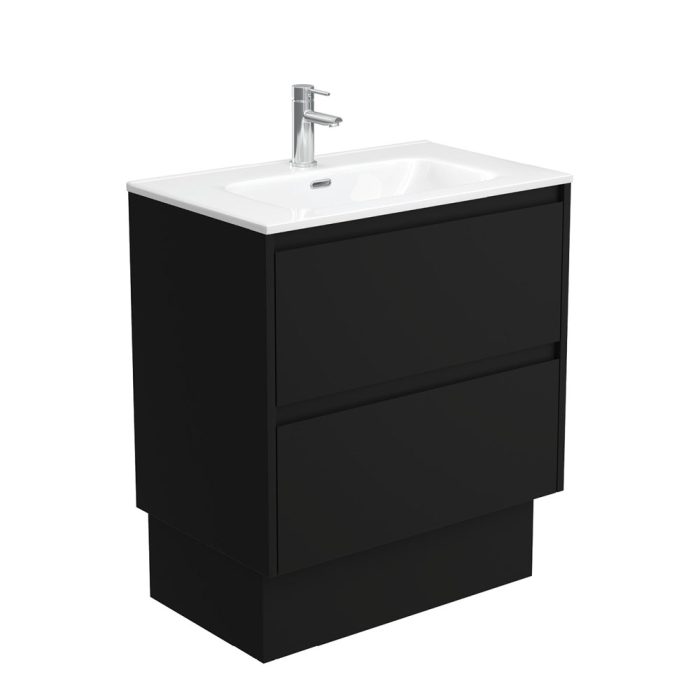 Fienza Joli Amato 750 Satin Black Vanity On Kick