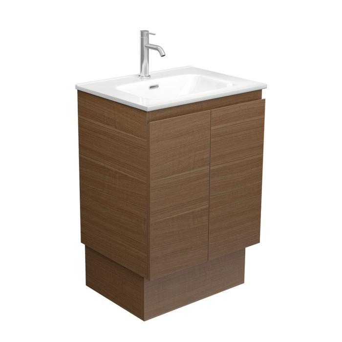 Fienza Joli Edge Walnut 600 Vanity On Kickboard