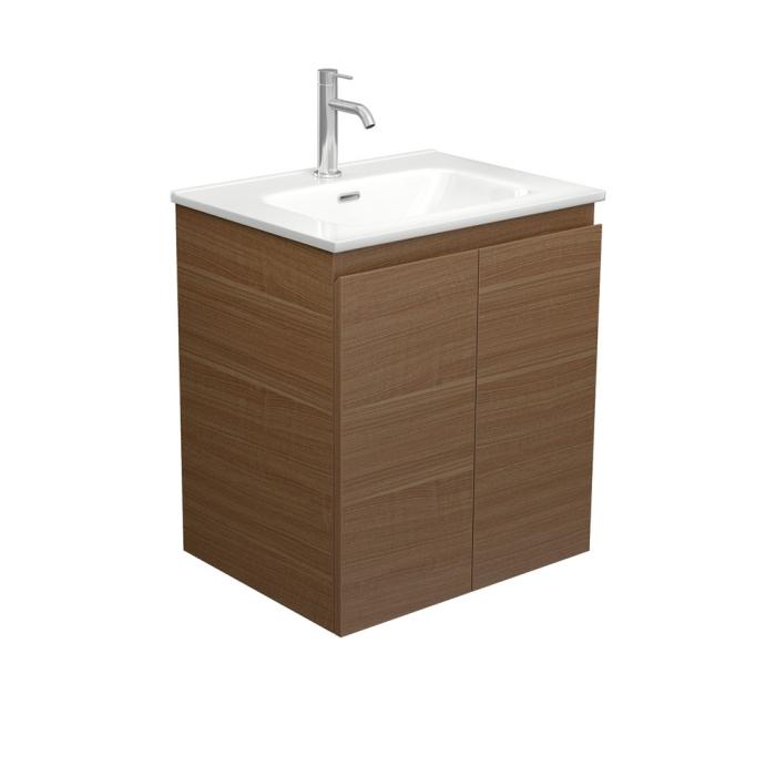 Fienza Joli Edge Walnut 600 Wall Hung Vanity