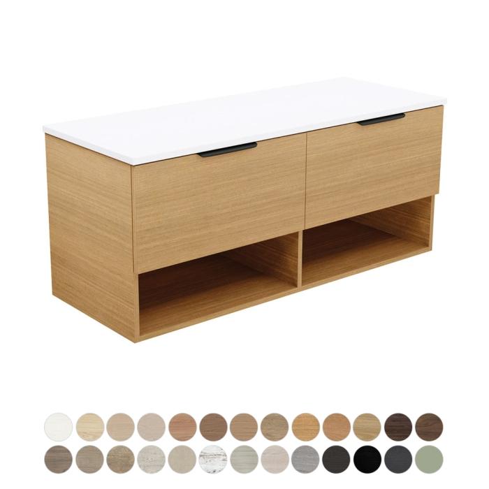 fienza Kassi 1200 Double Bowl Wall Hung Vanity