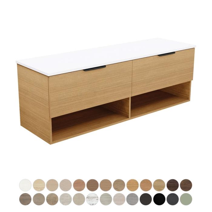 fienza Kassi 1500 Double Bowl Wall Hung Vanity