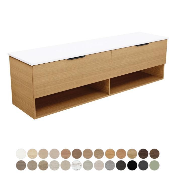 fienza Kassi 1800 Double Bowl Wall Hung Vanity