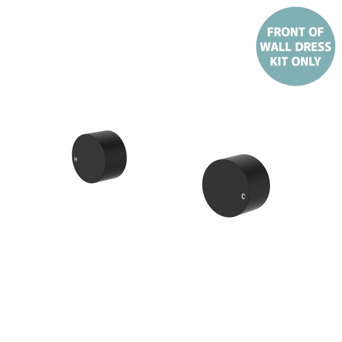 fienza Kaya Round Wall Taps Dress Kit Matte Black