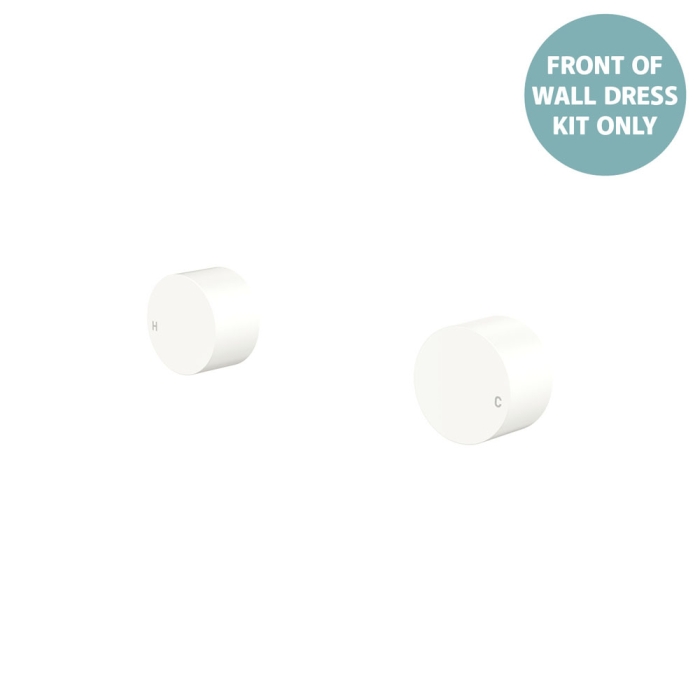 fienza Kaya Round Wall Taps Dress Kit Matte White