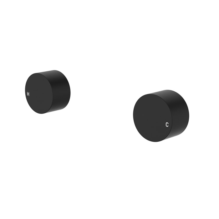 fienza Kaya Round Wall Taps Matte Black