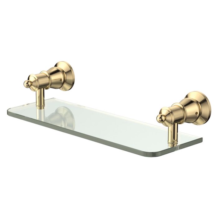 fienza Lillian Glass Shelf Urban Brass