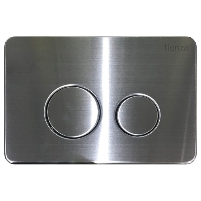 fienza Fienza R&T Round Button Flush Plate Brushed Stainless Steel