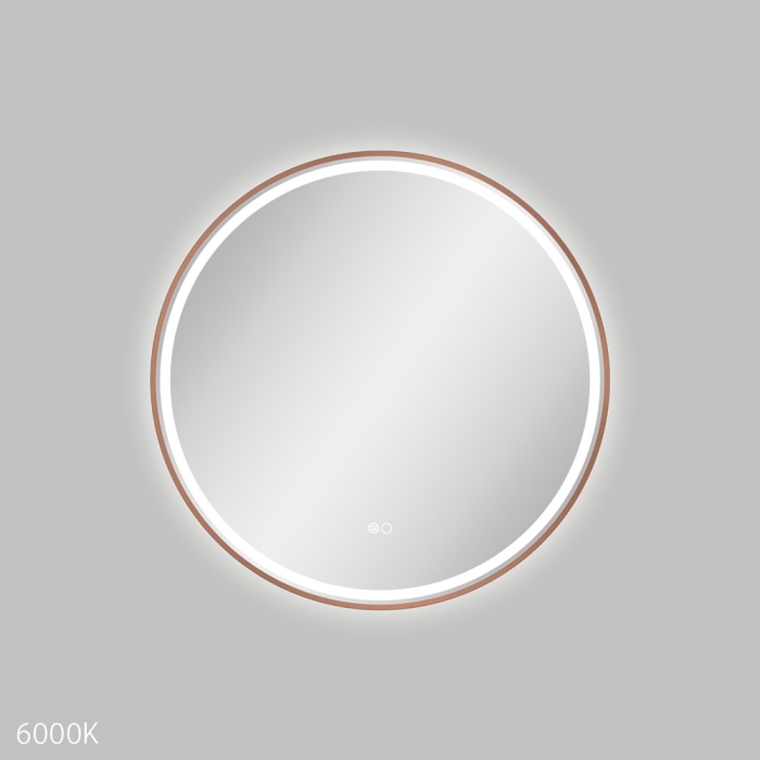 fienza Reba LED Brushed Copper Framed Mirror 700mm