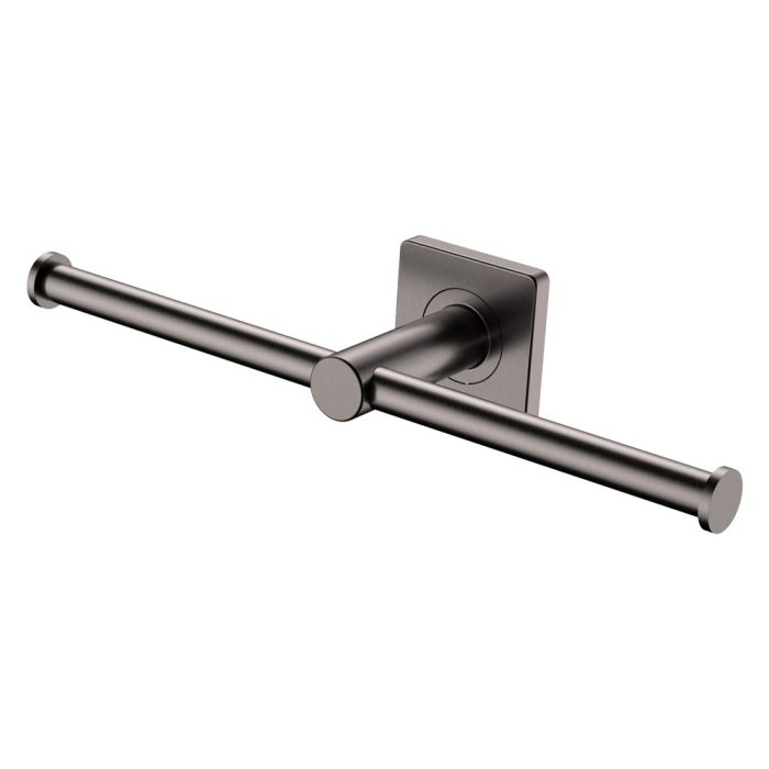fienza Sansa Double Toilet Roll Holder Gun Metal