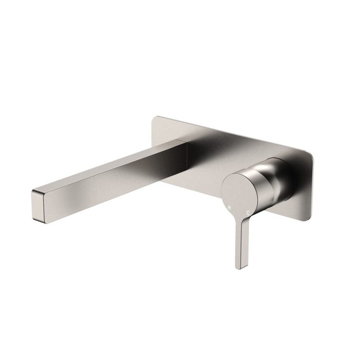 fienza Sansa Wall Bath Mixer Set Brushed Nickel