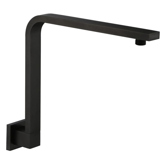fienza Square Fixed Gooseneck Arm Matte Black