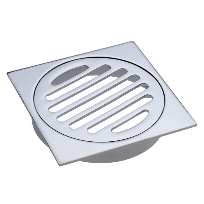 fienza Square Floor Waste Round Grate 100mm Outlet