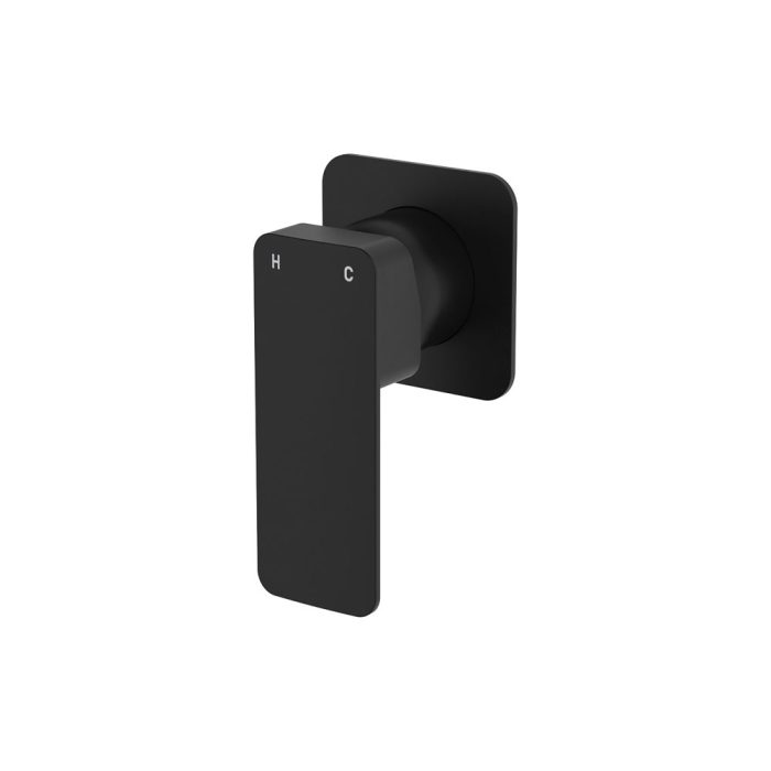 fienza Tono Wall Mixer Square Plate Matte Black fienza Tono Wall Mixer Square Plate Matte Black
