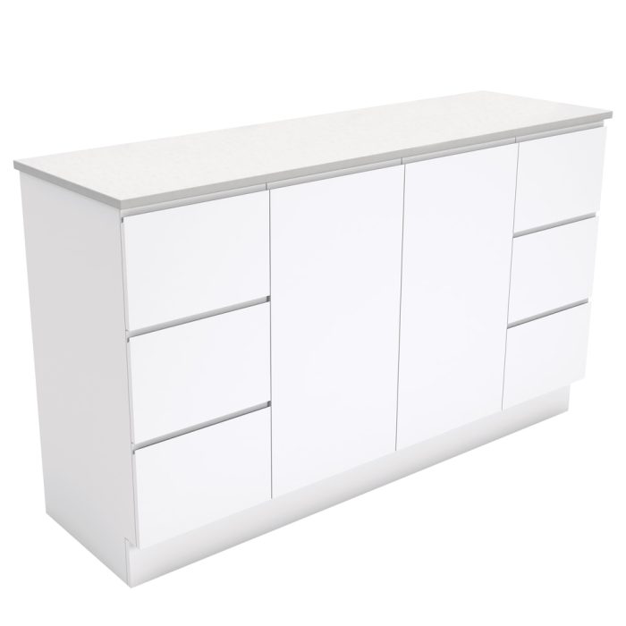 Fienza Fingerpull Gloss White 1500 Cabinet On Kickboard
