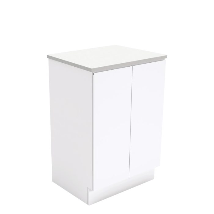 fienza Fingerpull Gloss White 600 Cabinet on Kickboard
