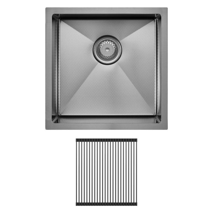 fienza Hana Anti-Scratch 32L Single Kitchen Sink Kit PVD Gun Metal