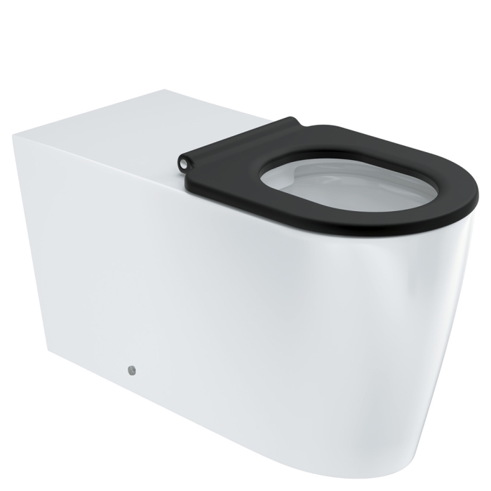 fienza Isabella Care Wall-Faced Toilet Suite Gloss White with Black Seat
