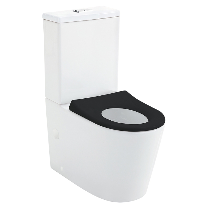 fienza Isabella Junior Tornado Flush Back-to-Wall Toilet Suite Black Seat