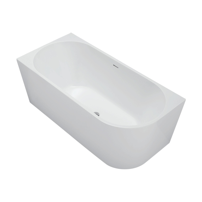 fienza Isabella Right-Hand Acrylic Corner Bath with Overflow Gloss White 1500mm