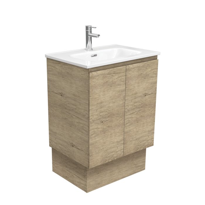 Fienza Joli Edge Scandi Oak 600 Vanity On Kickboard