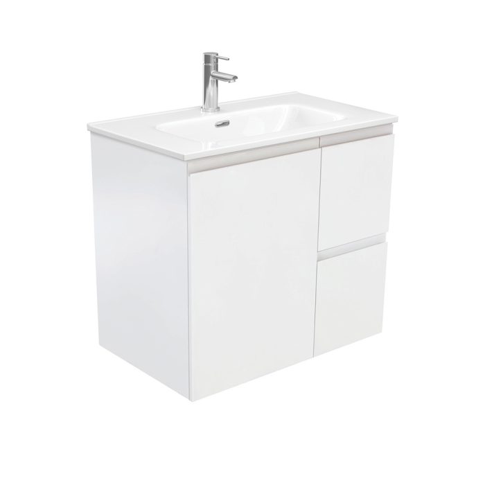 Fienza Joli Fingerpull Satin White 750 Wall-Hung Vanity