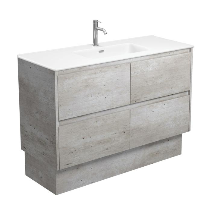 Fienza Joli Matte Amato Industrial 1200 Vanity On Kickboard With Industrial Panels