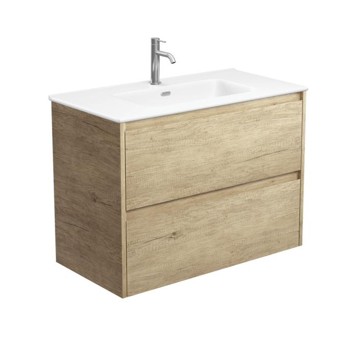 Fienza Joli Matte Amato Scandi Oak 900 Wall Hung Vanity With Scandi Oak Panels