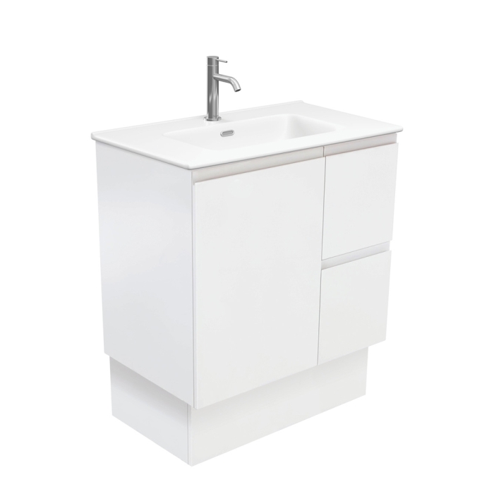 fienza Joli Matte Fingerpull Satin White 750 Vanity On Kickboard