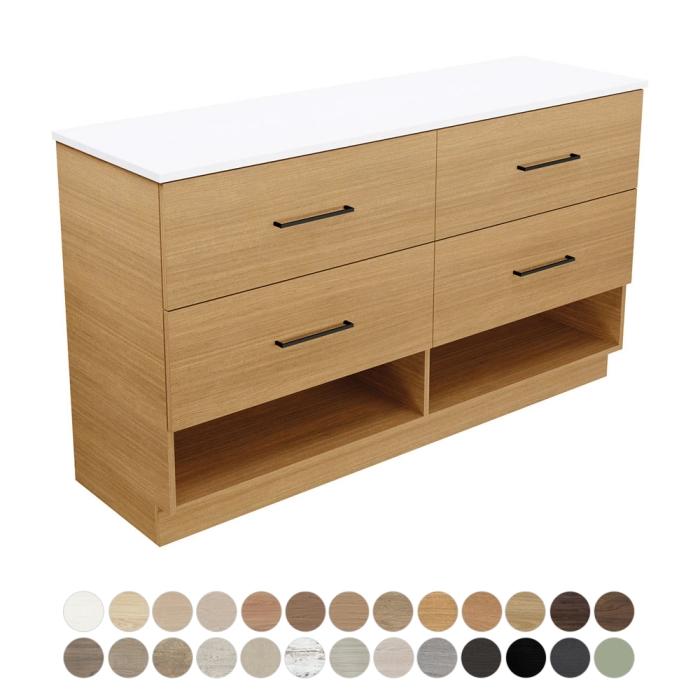 fienza Kassi 1500 Double Bowl Floor Standing Vanity