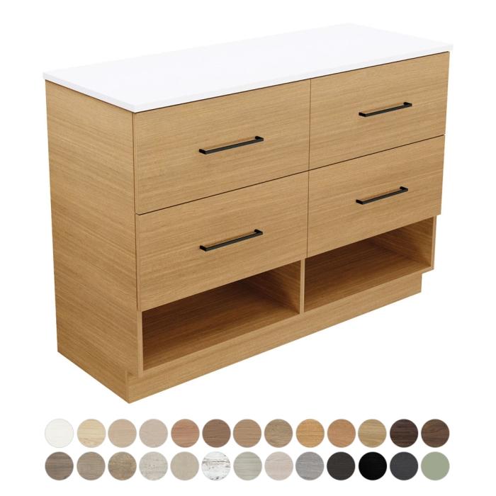 fienza Kassi All Drawer 1200 Single Bowl Floor Standing Vanity