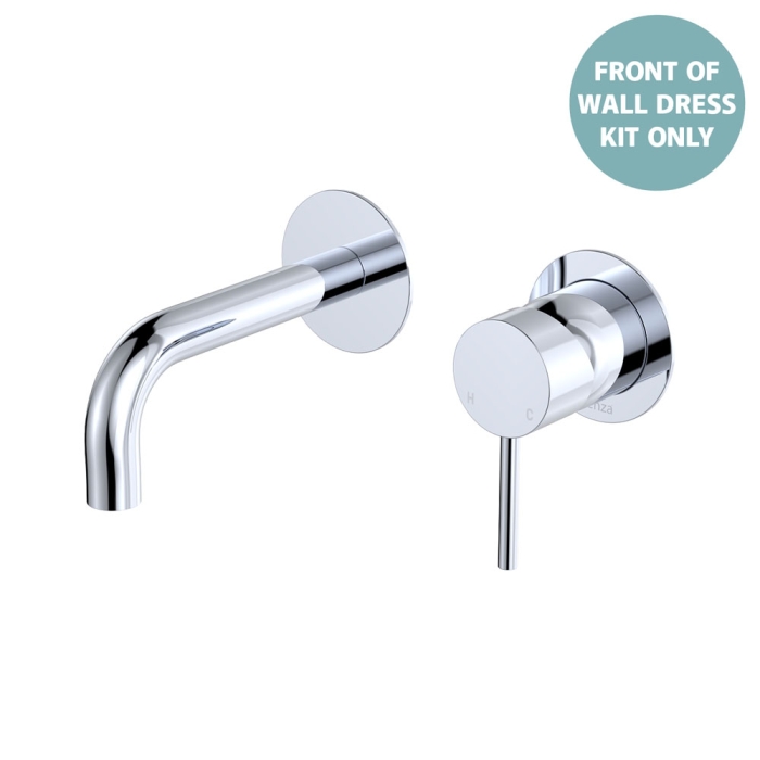 fienza Kaya Basin/Bath Wall Mixer Dress Kit Round Plates 130mm Outlet Chrome