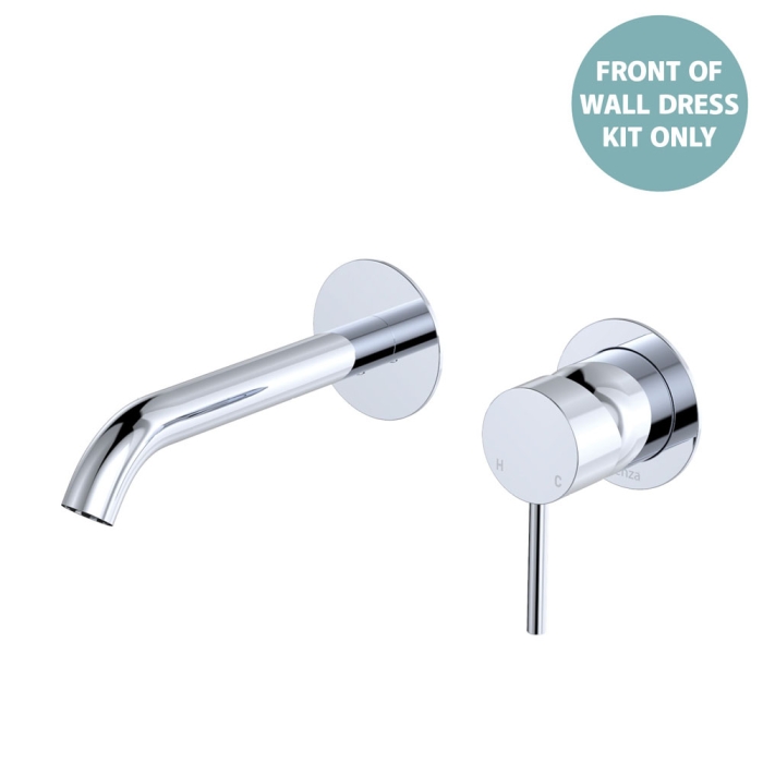 fienza Kaya Basin/Bath Wall Mixer Dress Kit Round Plates 160mm Outlet Chrome