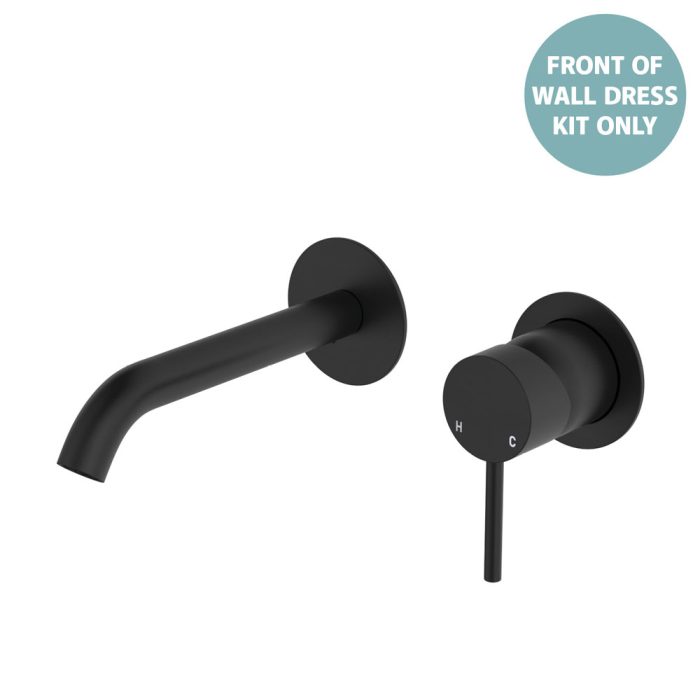 fienza Kaya Basin/Bath Wall Mixer Dress Kit Round Plates 160mm Outlet Matte Black