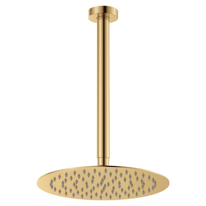 fienza Kaya Ceiling Shower 250mm Head 350mm Drop Urban Brass