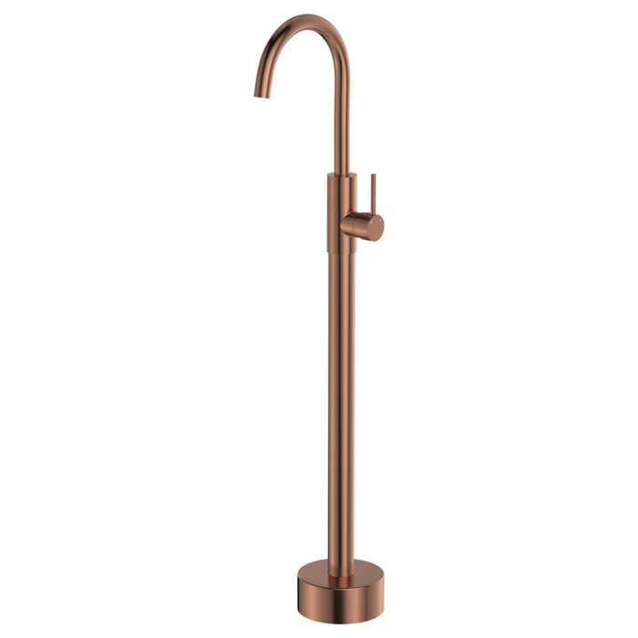 fienza Kaya Floor Mounted Bath Mixer Brushed Copper