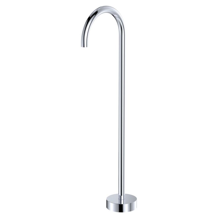 fienza Kaya Gooseneck Floor Mounted Bath Outlet Chrome