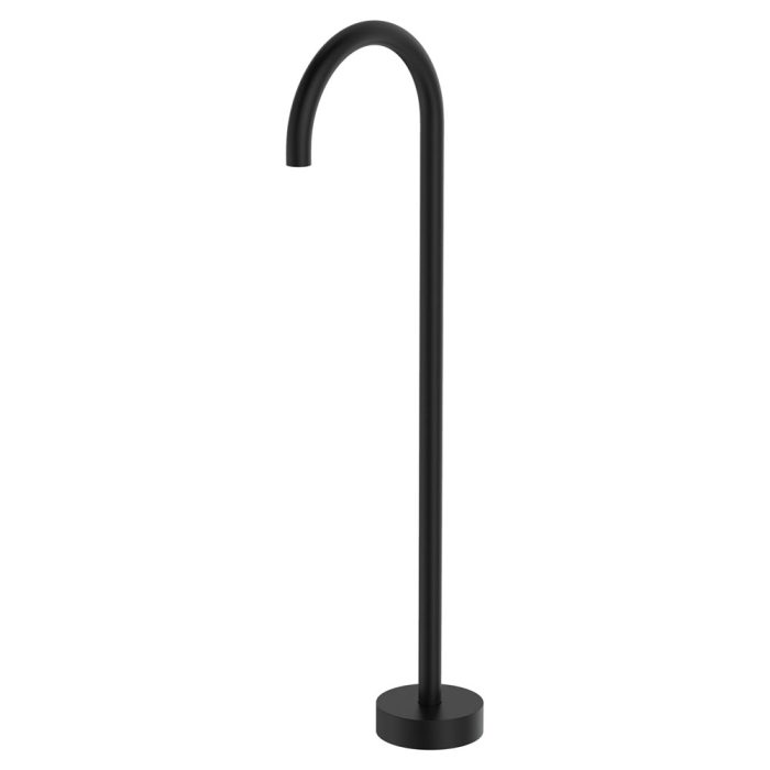 fienza Kaya Gooseneck Floor Mounted Bath Outlet Matte Black