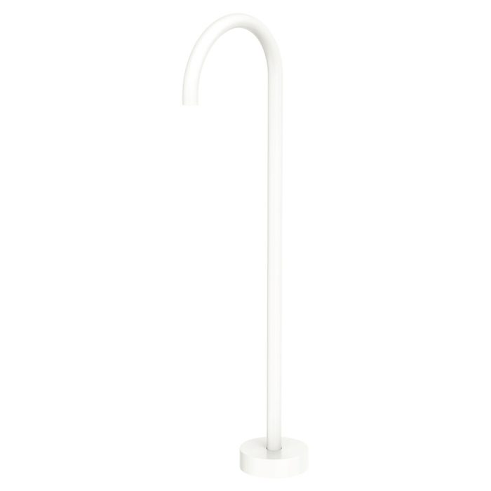 fienza Kaya Gooseneck Floor Mounted Bath Outlet Matte White