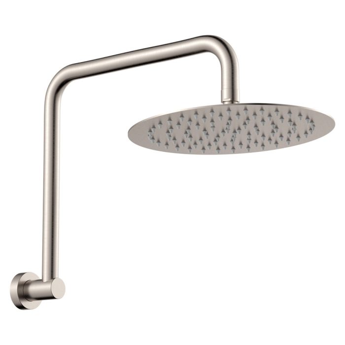 fienza Kaya Gooseneck Shower Arm Set Brushed Nickel