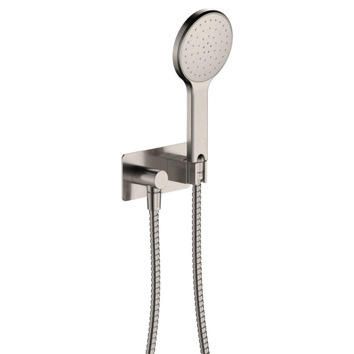 fienza Kaya Hand Shower Rectangular Plate Brushed Nickel