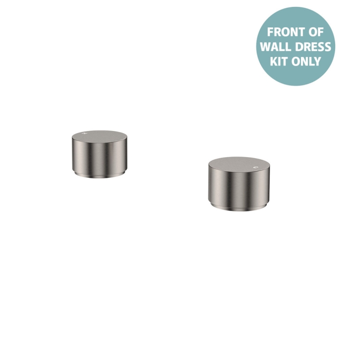 fienza Kaya Round Hob Taps Dress Kit Brushed Nickel