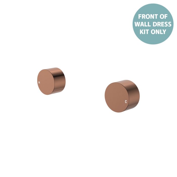 fienza Kaya Round Wall Taps Dress Kit Brushed Copper